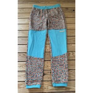 Pit Viper Men’s Patterned Sweatpants Joggers Size Medium Turquoise  Turbo Fleece